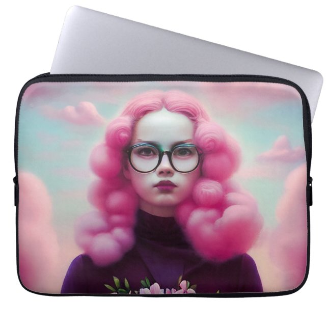 Capa Para Notebook Cabelo Rosa Sério (Frente)