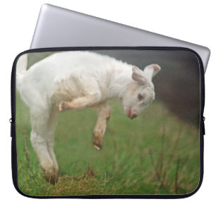 Capa Para Notebook Cabra branca do bebê engraçado da cabra que salt