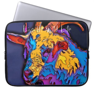 Capa Para Notebook Cabra - vive a vida/bolsa de laptop selvagens
