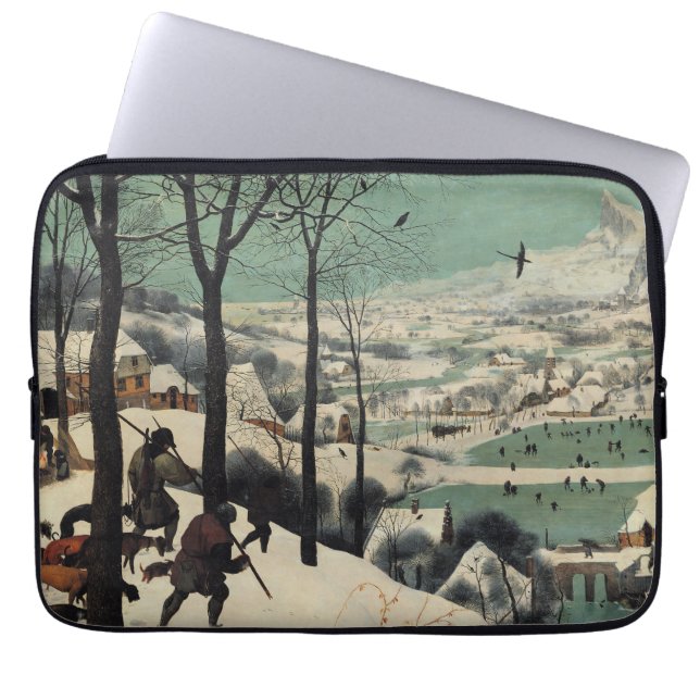 Capa Para Notebook Caçadores na Neve, obra de arte famosa, (Frente)