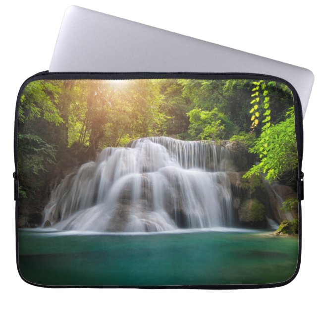 Capa Para Notebook Cachoeira | Kanjanaburi Tailândia de Erawan (Frente)