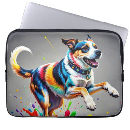 Capa Para Notebook Cachorro alegre e alegre e divertido,
