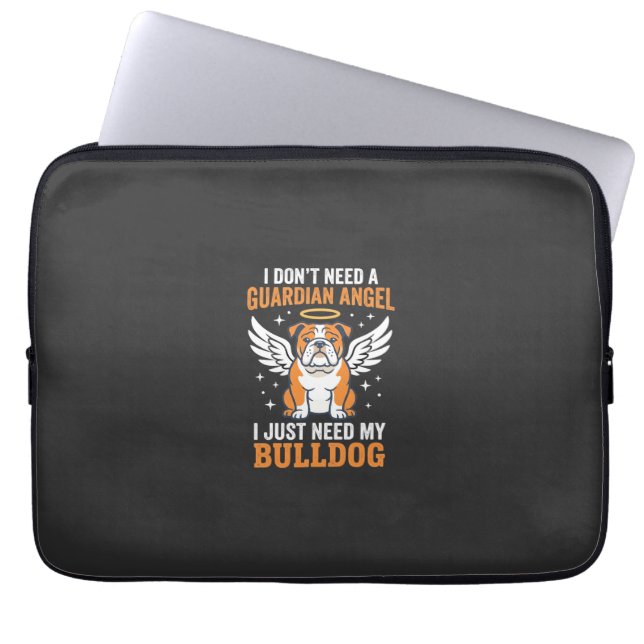 Capa Para Notebook Cachorro Anjo da Guarda Bulldog (Frente)