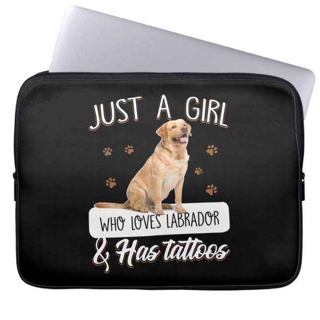 Capa Para Notebook Cachorro | Apenas Uma Menina Que Ama Tatuagens Lab (Frente)