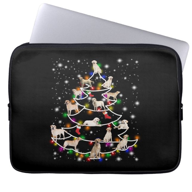 Capa Para Notebook Cachorro | Árvore de Natal Labrador (Frente)