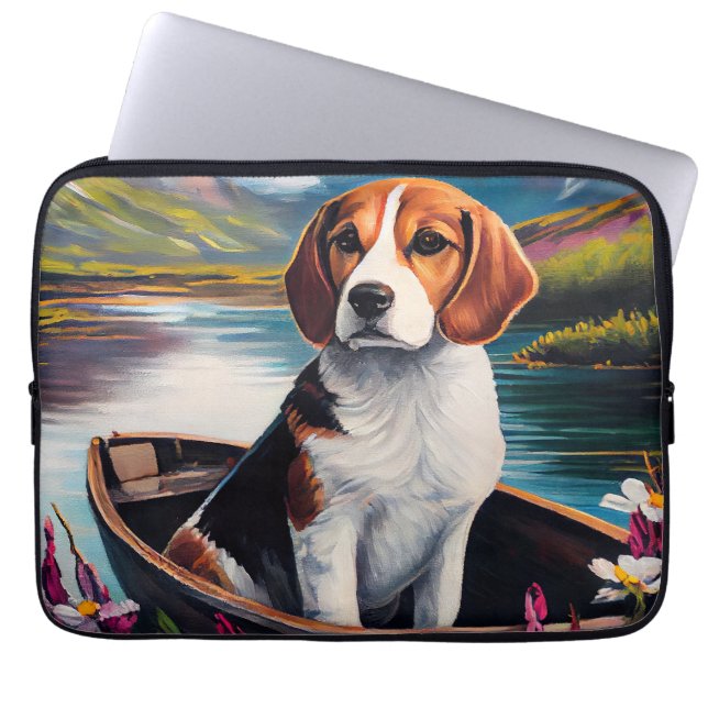 Capa Para Notebook Cachorro-Beagle em um remo: Uma aventura cênica (Frente)