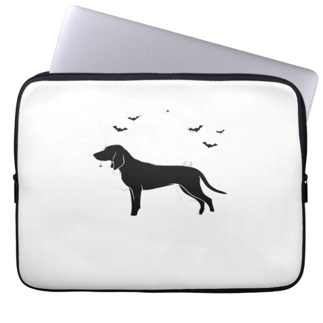 Capa Para Notebook Cachorro Bluetick - Silhueta das Luas do Halloween (Frente)