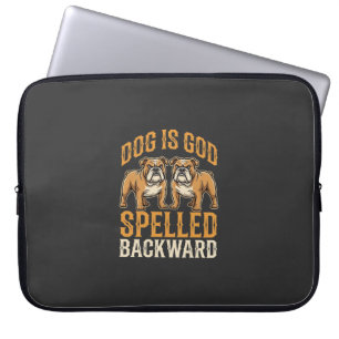Capa Para Notebook Cachorro Bulldog Engraçado é Deus Escrito ao Contr
