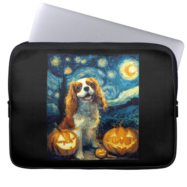 Capa Para Notebook Cachorro Cute Cavalier King Charles Spaniel Hallow (Frente)