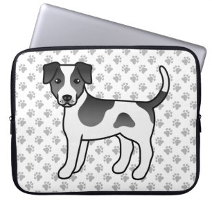 Capa Para Notebook Cachorro De Cachorro Negro E Branco, Dinamarquês-S