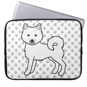 Capa Para Notebook Cachorro de Cartoon Branco Malamute