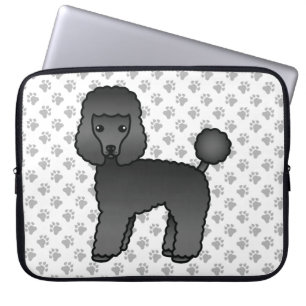 Capa Para Notebook Cachorro de Cartoon Negro