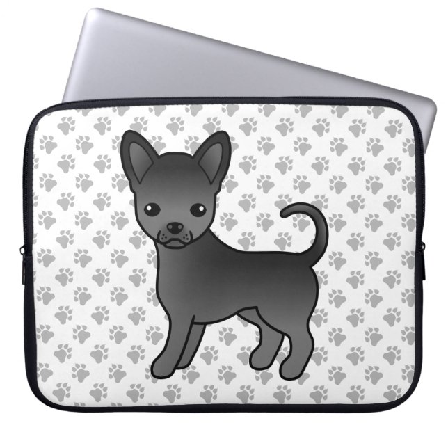 Capa Para Notebook Cachorro de desenho animado Chihuahua de pelo liso (Frente)