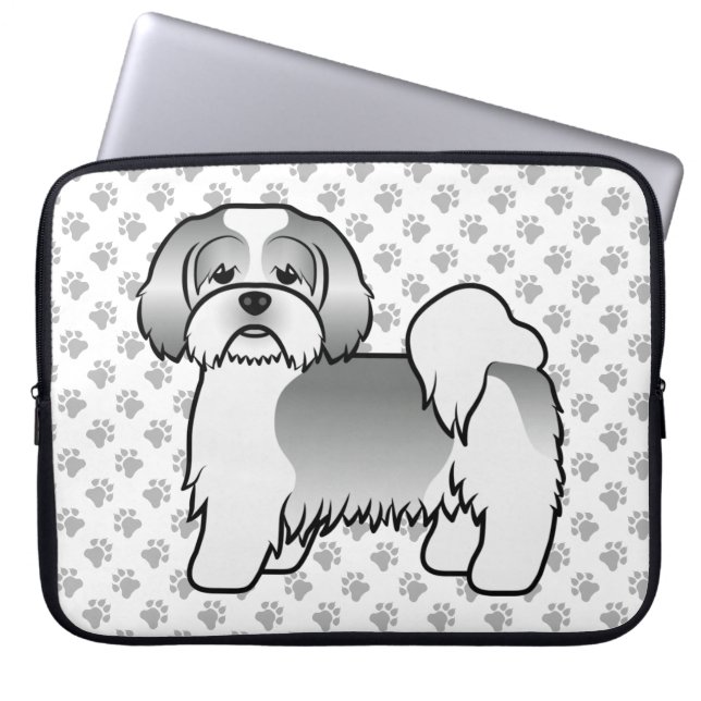 Capa Para Notebook Cachorro De Desenho Animado Fofo Lhasa Apso Pratea (Frente)