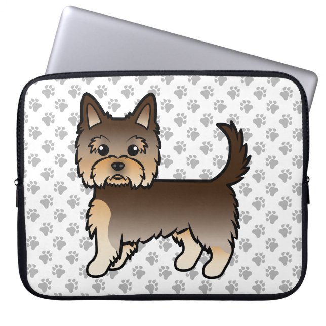 Capa Para Notebook Cachorro de desenho animado Yorkshire Terrier de c (Frente)
