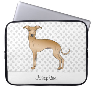 Capa Para Notebook Cachorro De Greyhound Italiano Com Nome Personaliz