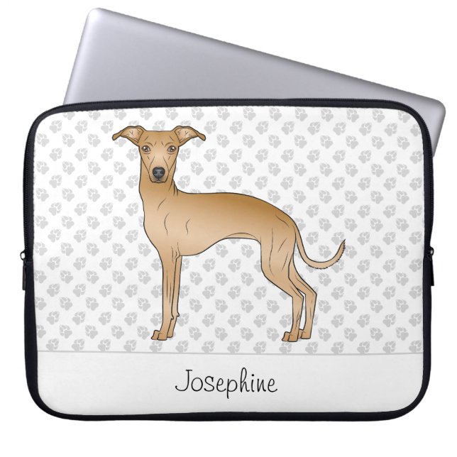 Capa Para Notebook Cachorro De Greyhound Italiano Com Nome Personaliz (Frente)