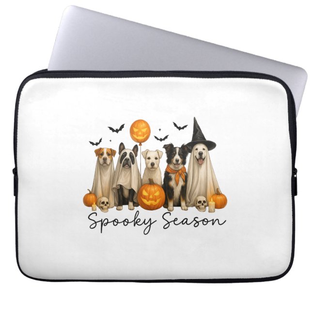 Capa Para Notebook Cachorro de Halloween da estação Spooky (Frente)
