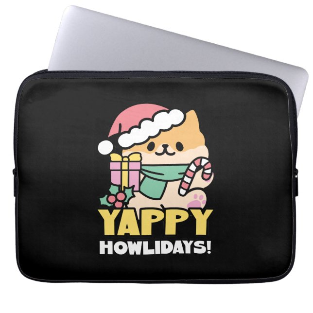 Capa Para Notebook Cachorro de Natal Bonito - Erradias de Yappy (Frente)