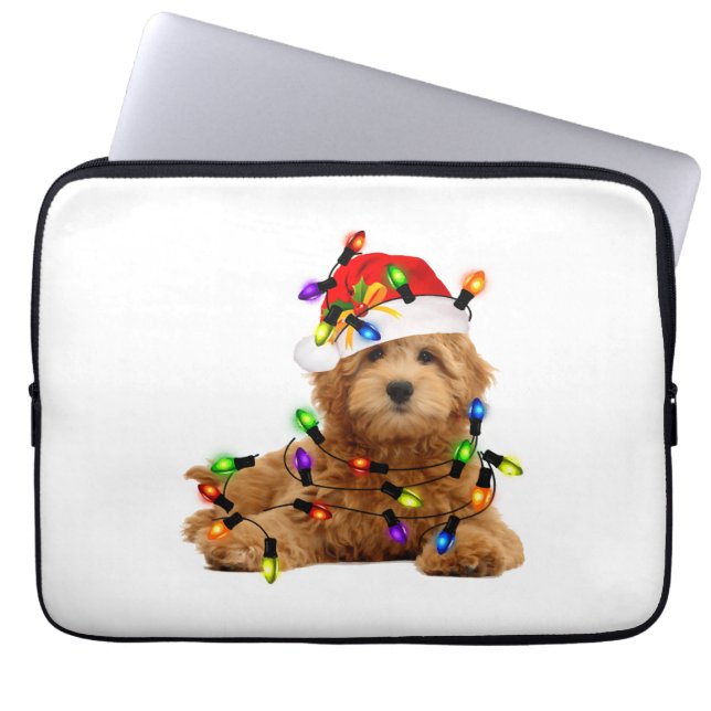 Capa Para Notebook Cachorro de Papais noeis de Goldendoodle (Frente)