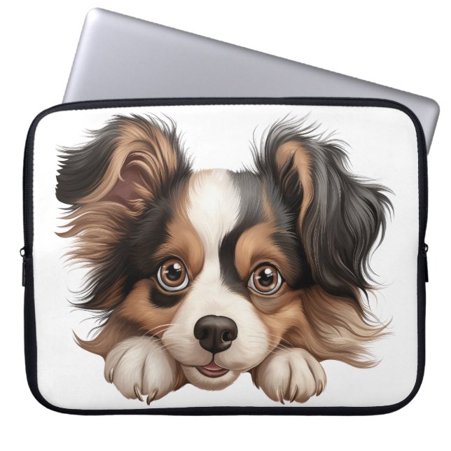 CAPA PARA NOTEBOOK CACHORRO DE PAPILÃO CUTO (Frente)