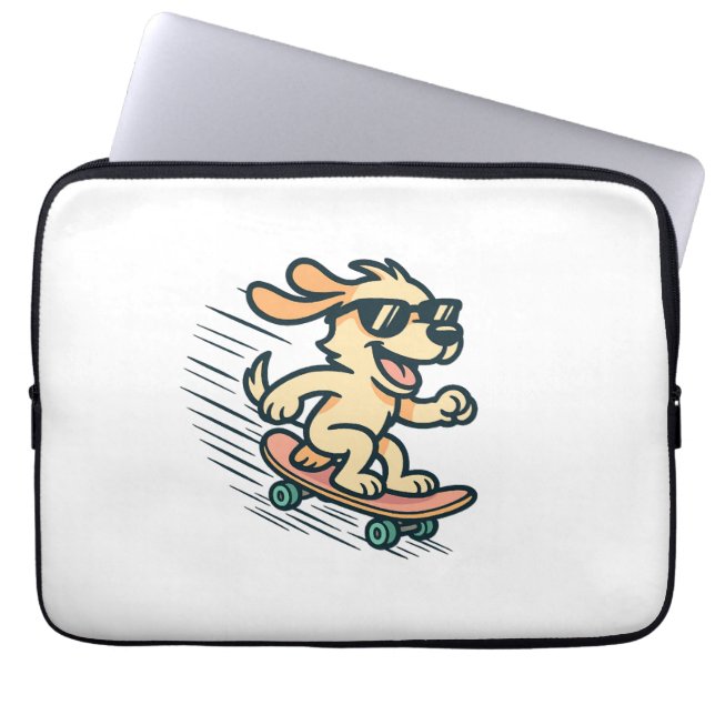 Capa Para Notebook Cachorro de skate (Frente)