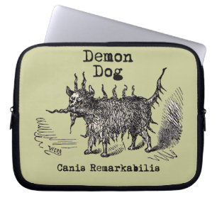 Capa Para Notebook Cachorro Demônio Vintage Engraçado