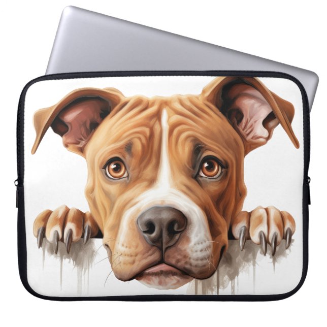 CAPA PARA NOTEBOOK CACHORRO DO TERREIRO PITBULL BRANCO E MARAVILHOSO (Frente)