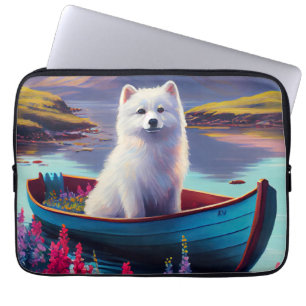 Capa Para Notebook Cachorro Esquimó Americano em Paddle: Uma Aventura