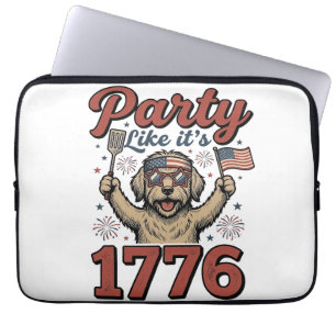 Capa Para Notebook Cachorro Patriótico Festa Como Se Fosse 1776 Camis
