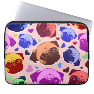Capa Para Notebook Cachorro Pug Filhote PopArt Estilo Retro
