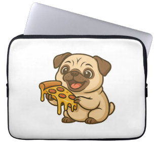 Capa Para Notebook Cachorro pug fofo com morangos desenho animado doc