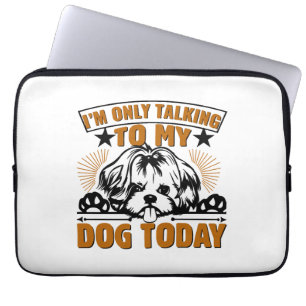 Capa Para Notebook Cachorro T Shirt, ESTOU FALANDO COM MEU CACHORRO H