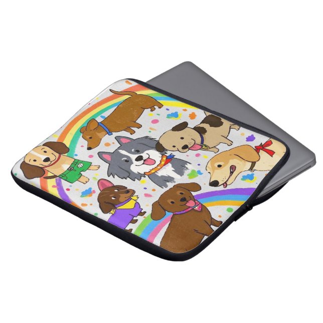 Capa Para Notebook Cachorros Brancos (Frente Topo)
