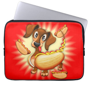Capa Para Notebook Cachshund Hot Dog Cute e Engraçado