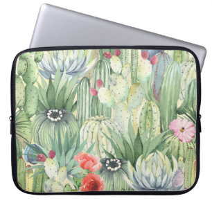 Capa Para Notebook Cactos, suculentes: impressão de aquarela floral.