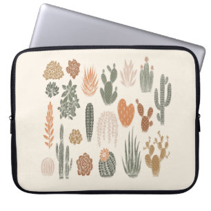 Capa Para Notebook Cactus e padrão suculento sem costura