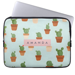 Capa Para Notebook Cactus personalizado com Potes Terracotta