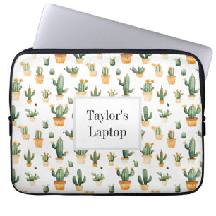 Capa Para Notebook Cactus Potado em Branco
