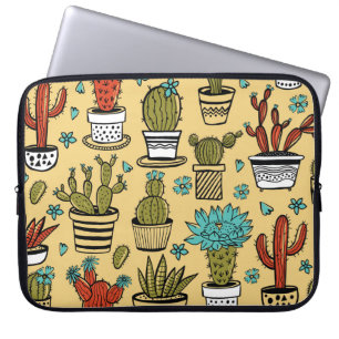 Capa Para Notebook Cactus Succulent: desenho desenhado à mão