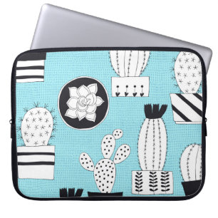 Capa Para Notebook Cactus, suculento: design sem costura desenhada à