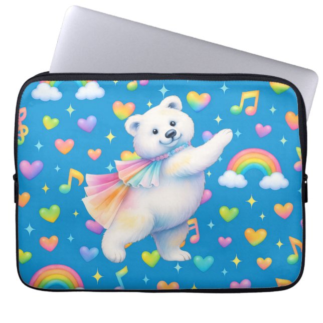 Capa Para Notebook Caderno do Urso Polar Dançante Zarah  (Frente)