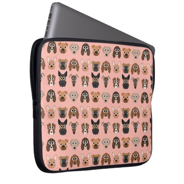Capa Para Notebook Cães bonitos no rosa (Frente Esquerda)