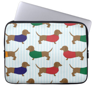 Capa Para Notebook Cães coloridos bonitos do Dachshund, a bolsa de