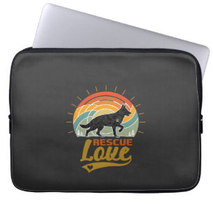 Capa Para Notebook Cães de Resgate de Amor Árvores do Pôr do Sol Retr
