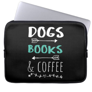 Capa Para Notebook Cães Livros Café Amante de os animais Fim de Seman