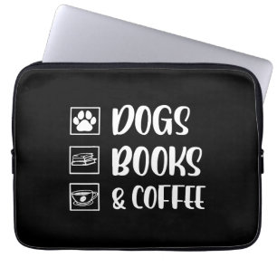 Capa Para Notebook Cães Livros Café Cachorro Engraçado