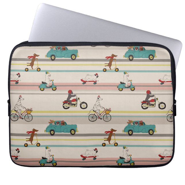 Capa Para Notebook Cães movendo-se em veículos padrão (Frente)