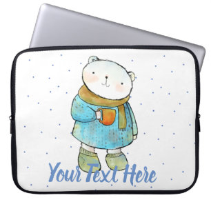 Capa Para Notebook Café Adorando Urso Polar Personalizado