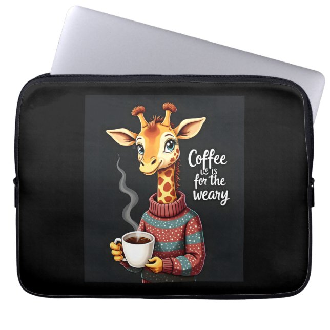 Capa Para Notebook Café é para o Frio Engraçado Girafa Café (Frente)